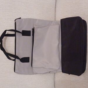 DSW_Backpack_Gray/Black-Water Proof cover_12"W x 17.5" lgth-light wght multi poc